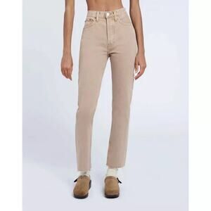 Re/Done Straight Leg Jeans in Beige